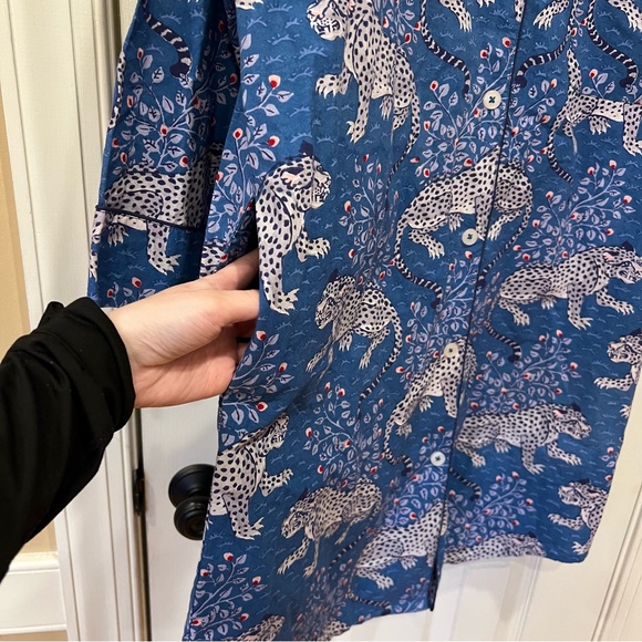 Printfresh | Bagheera Leopard | Sleep Shirt Gown Indigo Blue Tiger Print Dress S - Picture 6 of 7